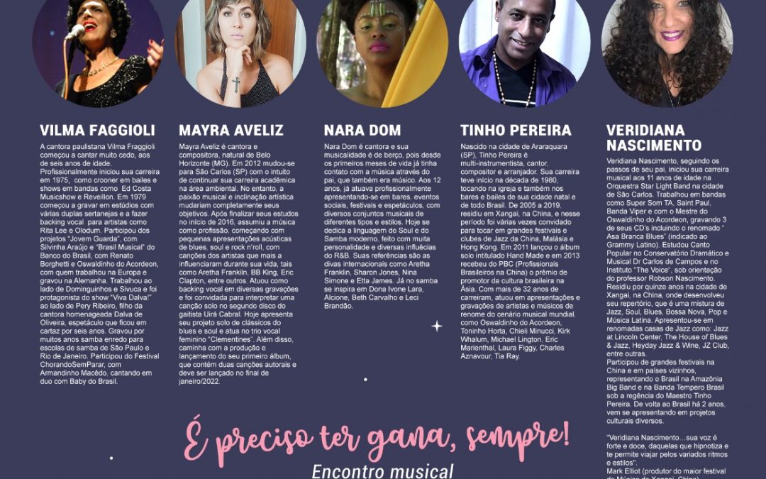 Encontro Musical “É preciso ter gana, sempre!” celebra os direitos das mulheres em São Carlos
